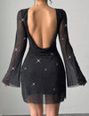 Vestido Corto De Fiesta Brilloso S/ Espalda Kica