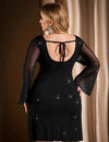 Vestido Corto De Fiesta Mangas Largas En Tul Kica