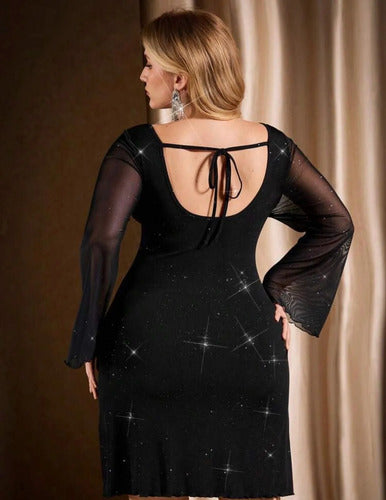 Vestido Corto De Fiesta Mangas Largas En Tul Kica