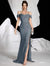 Vestido Largo Fiesta Elegante LentejuelasTajo Sirena Kica Malva Lentejuelas M