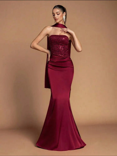 Vestido Largo De Fiesta Elegante Fino Sirena Kica