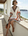 Vestido Túnica Casual Corta Verano Playero Elisa Beige-terracota Gasa 40/42