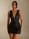 Vestido Fiesta Lentejuela Encaje Kica