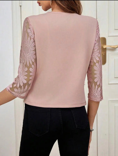 ChaquetaDe Vestir Blazer Mangas Encaje Kica