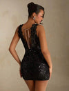 Vestido Fiesta Lentejuela Encaje Kica