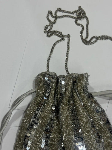 Cartera Sobres De Mano Plateado Kica