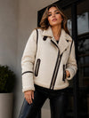Campera Cuero Gamulan Simil Cuero Y Corderito Kica