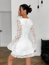 Vestido Blanco Mangas Largas Encaje Civil Kica