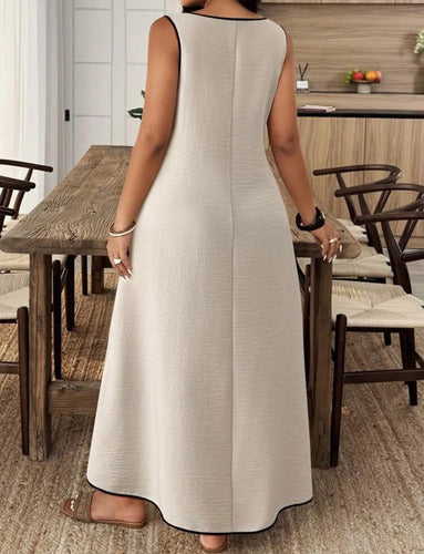 Vestido Largo Lino Verano Casual Elegante Elisa