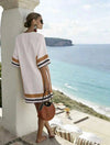Vestido Corto Túnica Playa Verano Casual Elisa Beige- Marron Gasa 40/42