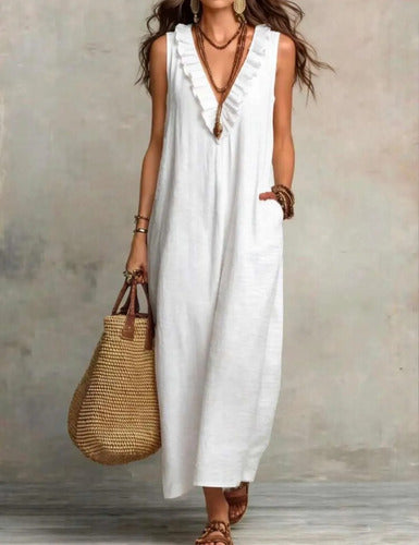 Vestido Cuello Volado