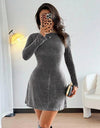 Vestido Fiesta Plateado Nostalgia Kica Plateado Brilloso Xl 1