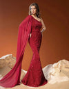 Vestidos Largo De Fiesta Lentejuelas Brillante Sirena Kica Bordó Lentejuelas L